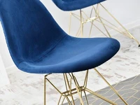 Krzesło  MPC ROD TAP GRANAT welur glamour na złotej nodze - komfortowe siedzisko