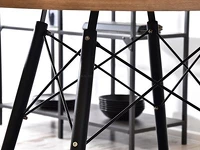 Designerski okrągły stół drewniany EMT WOOD jesion-czarny - czarne
