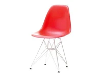 Nowoczesne krzesło MPC ROD czerwone z białą podstawą.
