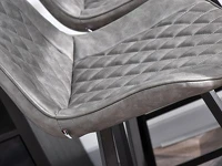 Loftowe krzesło barowe ESCI SZARE z przeszywanej skóry eko - detale