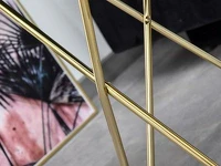 Wysoki stolik AMIN S ZŁOTY glam z metalu i brązowego szkła - charkterystyczne detale