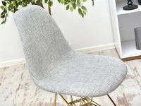 Designerskie krzesło tapicerowane MPC ROD TAP szaro-złote - komfortowe siedzisko