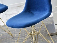 Krzesło  MPC ROD TAP GRANAT welur glamour na złotej nodze - charakterystyczne detale