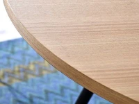 Designerski okrągły stół drewniany EMT WOOD jesion-czarny - jesionowy blat